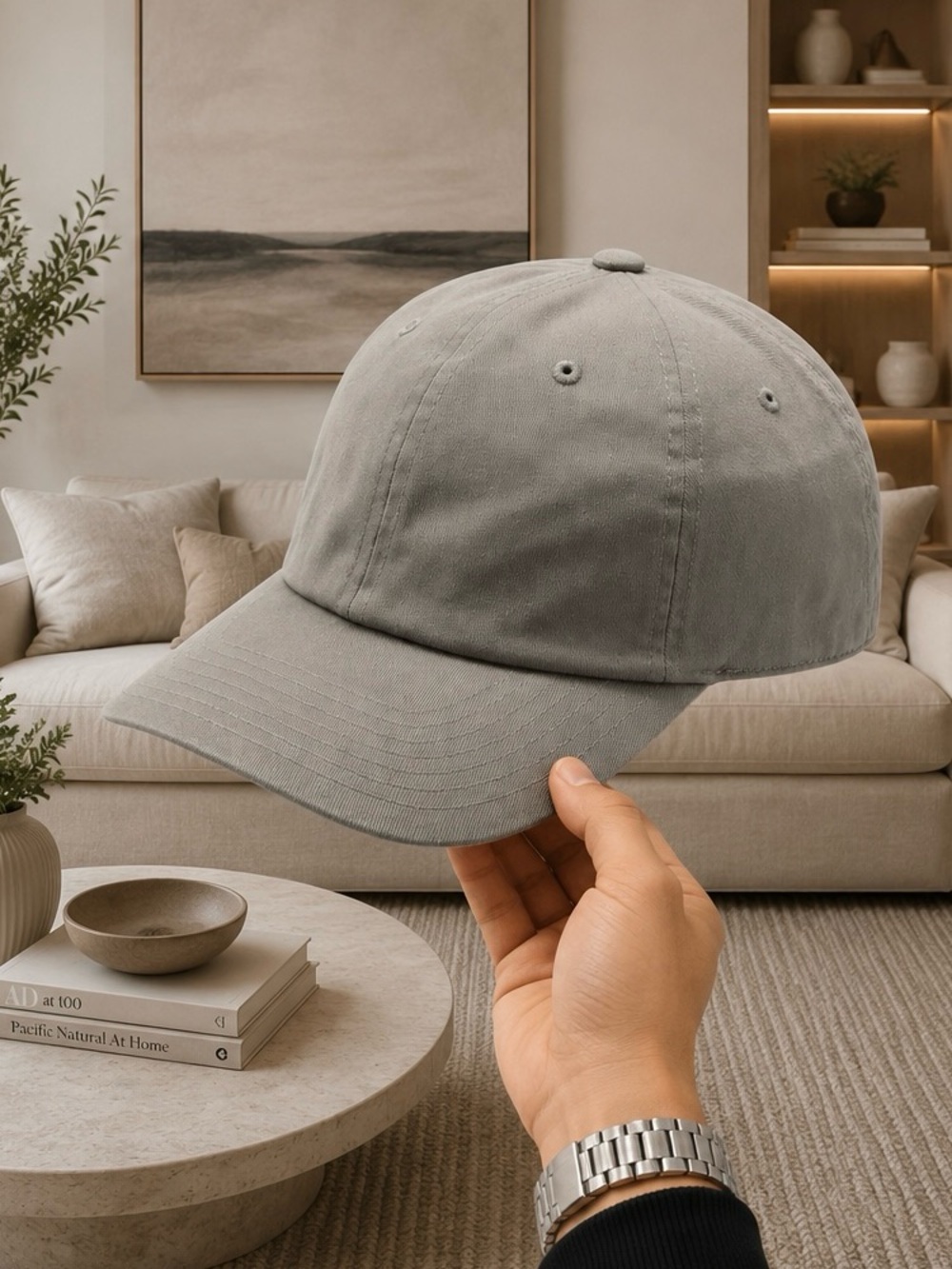 Gray Cambridge Adjustable Dad Hat Cap – Classic Cotton Baseball Hat